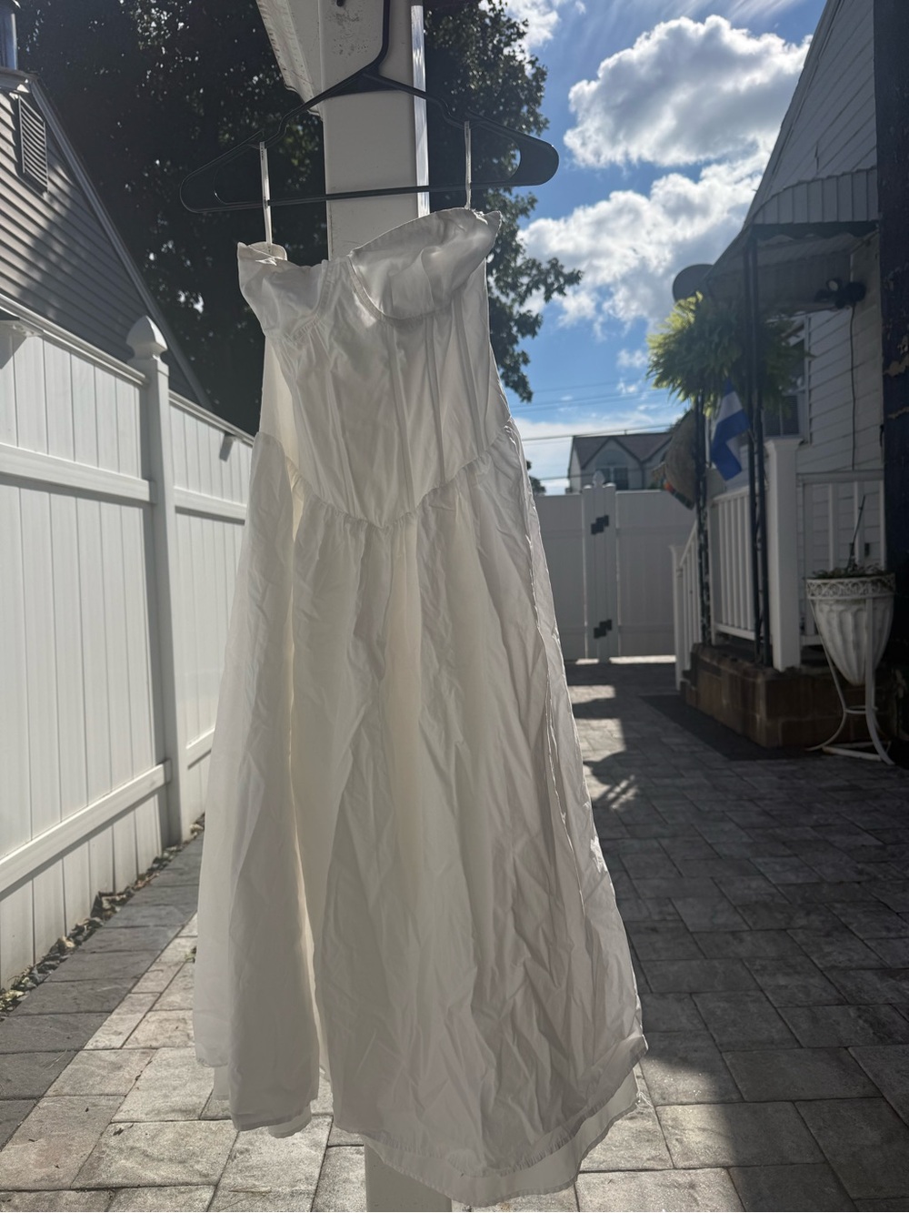 Forever 21 White Strapless A-Line Midi Dress